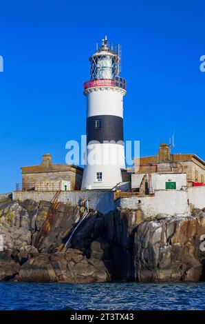 East Maidens Lighthouse, Larne, County Antrim, Nordirland, Vereinigtes Königreich Stockfoto