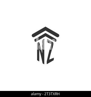 NZ Initial für Logo-Designvorlage für Anwaltskanzlei Stock Vektor