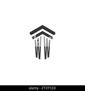 WW Initial für Logo-Designvorlage für Anwaltskanzlei Stock Vektor
