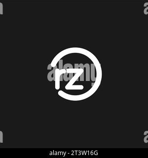 Initialen RZ Logo Monogramm mit einfachen Kreisen Linien Vektorgrafik Stock Vektor