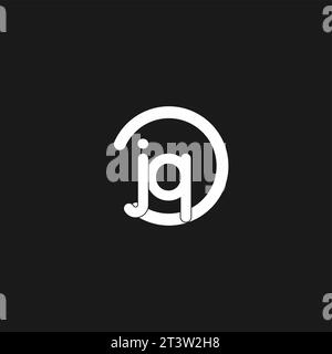 Initialen JQ Logo Monogramm mit einfachen Kreisen Linien Vektorgrafik Stock Vektor