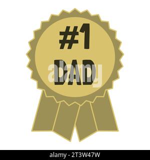 Beste Papa Award-Bandrosette. Vektor-Illustration des World Best Dad Badge Award Stock Vektor