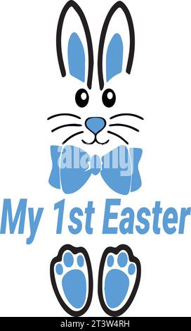 Meine erste (1) Ostern - handgezeichnete moderne Kalligraphie Design Vektor-Illustration. Perfekt für Werbung, Poster, Ansage oder Grußkarte. Schöner Stock Vektor