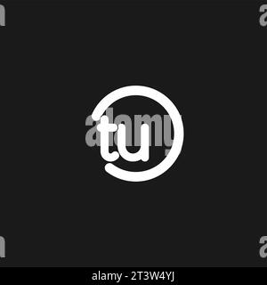 Initialen TU-Logo-Monogramm mit einfachen Kreisen Linien Vektorgrafik Stock Vektor