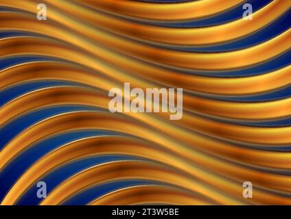 Goldene Hochglanzwellen abstrakter eleganter Hintergrund. Modernes Vektordesign Stock Vektor