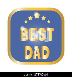 Goldene Abzeichen „Bester Vater“. Vektorabbildung. Stock Vektor