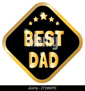 Goldene Abzeichen „Bester Vater“. Vektorabbildung. Stock Vektor