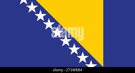 Nationalflagge von Bosnien und Herzegowina, die für nationale Tage verwendet werden kann. Vektorabbildung Stock Vektor