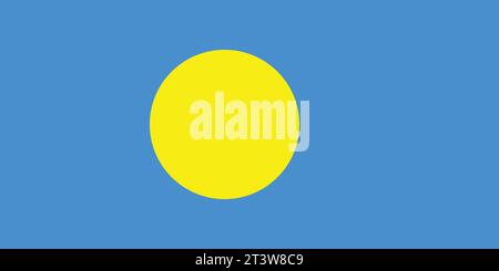 Nationalflagge von Palau, die zur Feier der Nationalfeiertage von Palau verwendet werden kann. Vektorabbildung Stock Vektor