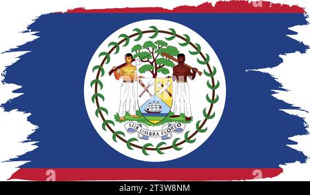 Flagge des Belize-Vektors. Belizes Flagge ist flach und einsam Stock Vektor