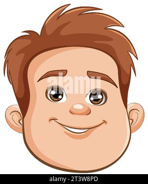 Ein fröhlicher molliger Teenager mit einer Vektorillustration im Cartoon-Stil Stock Vektor