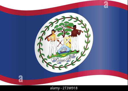 Flagge des Belize-Vektors. Belizes Flagge ist flach und einsam Stock Vektor