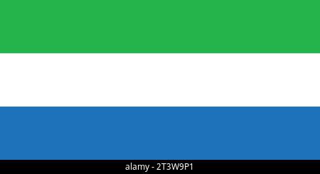 Nationalflagge von Sierra Leone, die für Nationalfeiertage verwendet werden kann. Vektorabbildung Stock Vektor