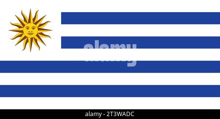 Nationalflagge von Uruguay, die zur Feier der Nationalfeiertage von Uruguay verwendet werden kann. Vektorabbildung Stock Vektor