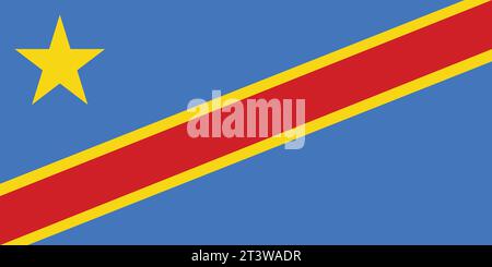 Nationalflagge von Dr. Congo, die für Nationalfeiertage verwendet werden kann. Vektorabbildung Stock Vektor