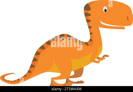 Tyrannosaurus Rex Vektor-Illustration im Zeichentrickstil für Kinder. Dinosaurier-Kollektion. Stock Vektor