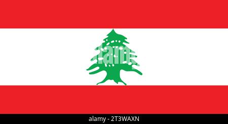 Nationalflagge des Libanon, die für Nationalfeiertage verwendet werden kann. Vektorabbildung Stock Vektor