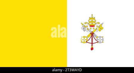 Nationalflagge des Vatikans, die zur Feier der Nationalfeiertage des Vatikans verwendet werden kann. Vektorabbildung Stock Vektor