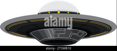 Eine Vektorgrafik-Illustration eines isolierten UFO-UAP Stock Vektor
