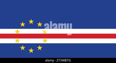 Nationalflagge von Kap Verde Cabo Verde, die für Nationaltage verwendet werden kann. Vektorabbildung Stock Vektor