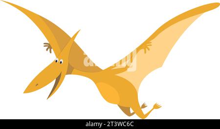 Pterodactyl-Vektor-Illustration im Zeichentrickstil für Kinder. Dinosaurier-Kollektion. Stock Vektor