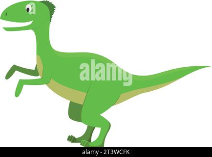 Velociraptor Vektor-Illustration im Zeichentrickstil für Kinder. Dinosaurier-Kollektion. Stock Vektor