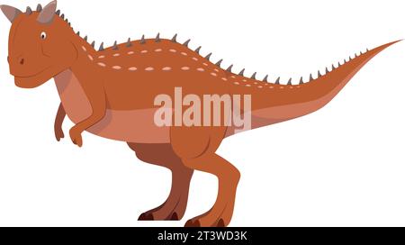 Carnotaurus-Vektor-Illustration isoliert in weißem Hintergrund. Dinosaurier-Kollektion. Stock Vektor