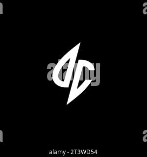 DC-Monogramm-Esport-Logo mit coolem Design im Vektor Stock Vektor