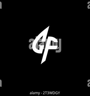 CF-Monogramm-Esport-Logo mit coolem Design im Vektor Stock Vektor