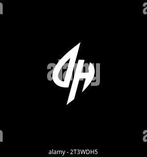 DH-Monogramm-Esport-Logo mit coolem Design im Vektor Stock Vektor
