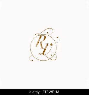 RV einzigartiges Hochzeitslogo Symbol Ihrer Ehe und Sie können es auf Ihrem Hochzeitsgeschirr verwenden Stock Vektor