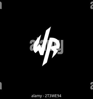 WR-Monogramm-Esport-Logo mit coolem Design im Vektor Stock Vektor