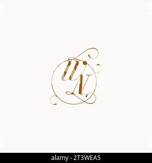 WN einzigartiges Hochzeitslogo-Symbol Ihrer Ehe und Sie können es auf Ihrem Hochzeitsgeschirr verwenden Stock Vektor