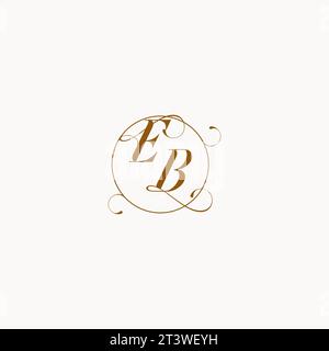 EB einzigartiges Hochzeitslogo-Symbol Ihrer Ehe und Sie können es auf Ihrem Hochzeitsgeschirr verwenden Stock Vektor