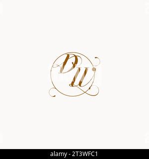 DW einzigartiges Hochzeitslogo-Symbol Ihrer Ehe und Sie können es auf Ihrem Hochzeitsgeschirr verwenden Stock Vektor