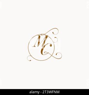 MC einzigartiges Hochzeitslogo Symbol Ihrer Ehe und Sie können es auf Ihrem Hochzeitsgeschirr verwenden Stock Vektor