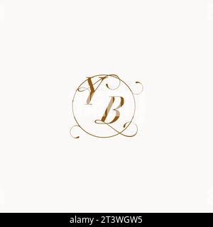 YB einzigartiges Hochzeitslogo-Symbol Ihrer Ehe und Sie können es auf Ihrem Hochzeitsgeschirr verwenden Stock Vektor