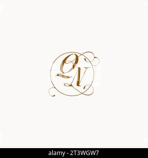 QN einzigartiges Hochzeitslogo-Symbol Ihrer Ehe und Sie können es auf Ihrem Hochzeitsgeschirr verwenden Stock Vektor