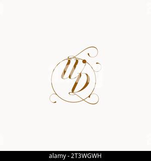 WD einzigartiges Hochzeit Logo Symbol Ihrer Ehe und Sie können es auf Ihrem Hochzeit Schreibpapier verwenden Stock Vektor