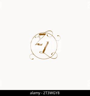 ZI einzigartiges Hochzeitslogo Symbol Ihrer Ehe und Sie können es auf Ihrem Hochzeitsgeschirr verwenden Stock Vektor