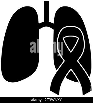 Gesundheit schwarz Krebs Silhouette Virus Illustration Krankheit Icon Pneumonie Logo Band Pflege Tuberkulose Lunge medizinische Atemwege copd Asthma Stockfoto