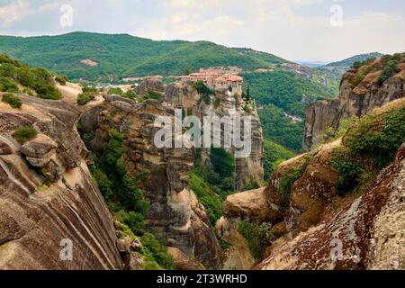 Die griechischen Klöster wurden von Meteora suspendiert Stockfoto