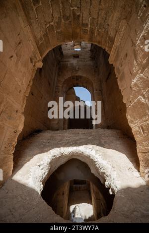 El Jem Coliseum. Das größte römische Amphitheater Afrikas. Unesco-Weltkulturerbe. Stockfoto