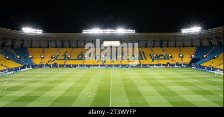 Allgemeine Ansicht des King Saud University Stadions, aus Sponsoringgründen auch als Al-Awwal Park bekannt, vor dem Spiel Al Nassr (KSA) gegen Al Duhail SC (QAT) am 3. Tag der AFC Champions League 2023-24 Gruppe E am 24. Oktober 2023 in Riad, Saudi-Arabien. Foto von Victor Fraile / Power Sport Images Stockfoto