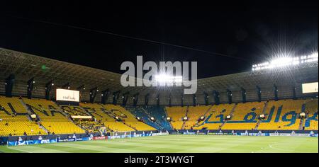 Allgemeine Ansicht des King Saud University Stadions, aus Sponsoringgründen auch als Al-Awwal Park bekannt, vor dem Spiel Al Nassr (KSA) gegen Al Duhail SC (QAT) am 3. Tag der AFC Champions League 2023-24 Gruppe E am 24. Oktober 2023 in Riad, Saudi-Arabien. Foto von Victor Fraile / Power Sport Images Stockfoto