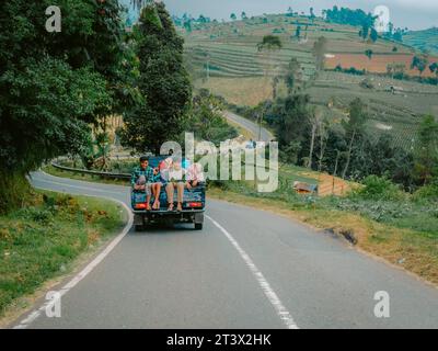 Pickup Truck, eine der Transportmittel in der Gegend von Dieng Stockfoto