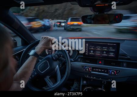 Hektische Fahrt auf der Bergstraße, Colorado Stockfoto