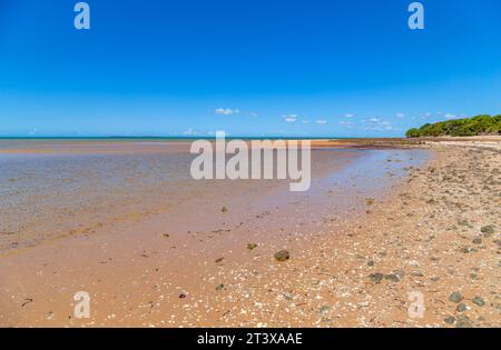 Unberührter Strand auf Inhaca Island vor Maputo, Mosambik Stockfoto