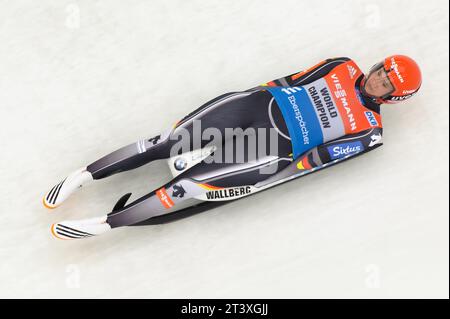 Natalie Geisenberger Aktion Viessmann Rodel Welt Cup in Igls, Oesterreich am 28.11.2015 Stockfoto