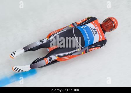 Felix Loch Aktion Viessmann Rodel Welt Cup in Igls, Oesterreich am 29.11.2015 Stockfoto